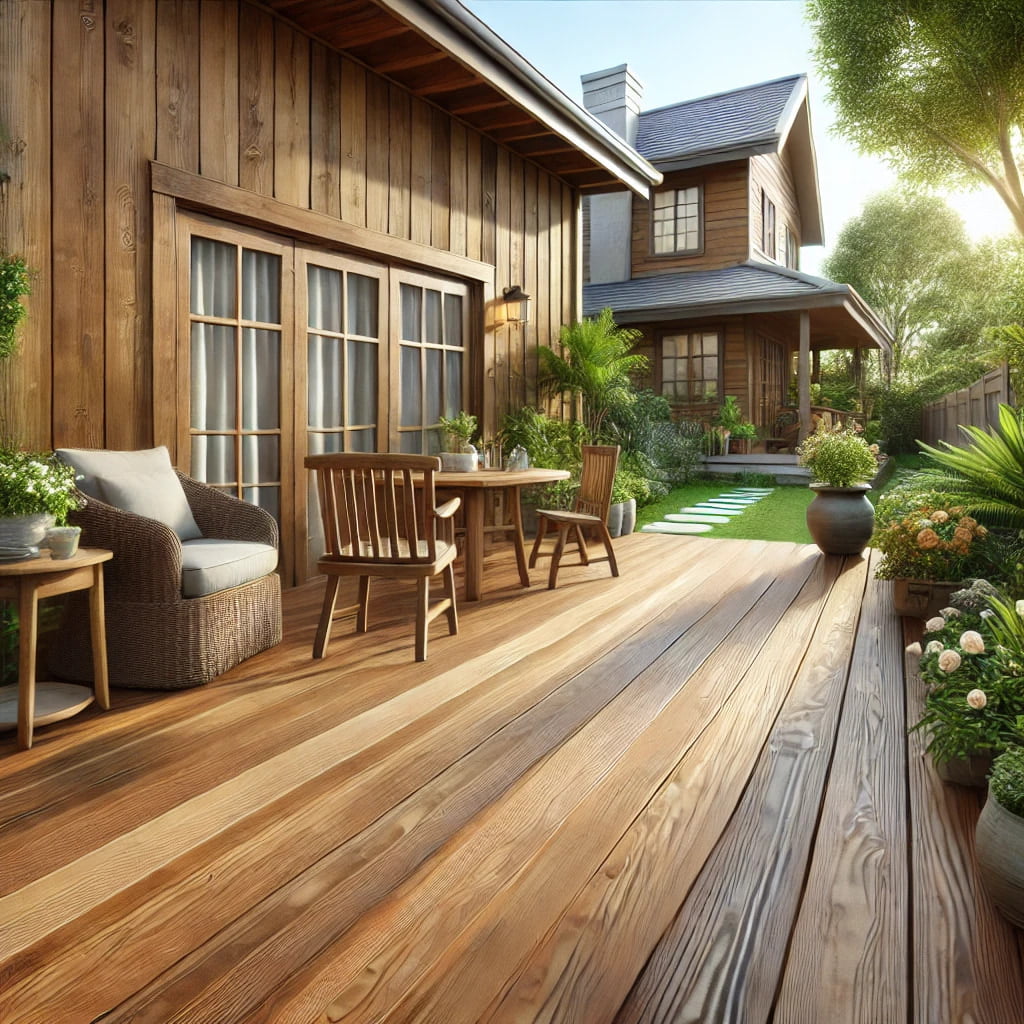 Professional deck staining service by Wood Pro Restoration.